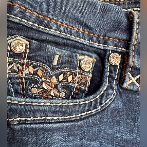 Rock Revival Blue Straight Leg Women's Jazlyn Jeans Mid Rise Sz 25 - Picture 4 of 14